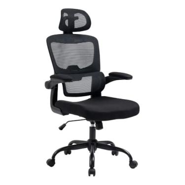 Imagem de Cadeira Gamer Giratória para Escritório, Preta, Malha Tecnológica, Suporte Lombar Fixo, Inclinação 90°-120°, Altura Ajustável 118-128cm, Capacidade 120kg