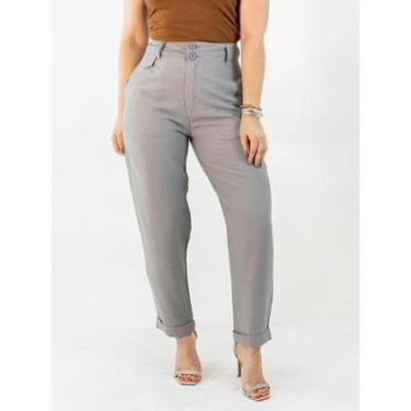 Imagem de Calça Feminina Alfaiataria Mom Barra Dobrada Bolso Social Anticorpus-Feminino