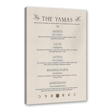 Imagem de Impressão em tela de ioga Membros de Yoga Poses de Yoga Impressão Sol e Lua Saudação Fitness Zen Chakra Afirmações Espiritual Wall Art Decor (SKU7,40.6x50.8 cm = (40x50 cm), Emoldurado (Tela