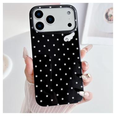 Imagem de Weonmov Capa para iPhone 17 Pro, linda estampa de asas de anjo, capa rígida de proteção à prova de choque para mulheres meninas homens 6,3 polegadas - preta