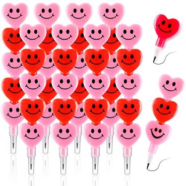 Imagem de 40 lápis empilháveis para o dia dos namorados, lápis de rosto sorridente criativos, giz de cera empilhável, lápis de coração, multilápis, presente de dia das crianças, canetas coloridas para estudantes, escrevendo artigos de papelaria