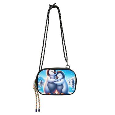 Imagem de TSENQUE Bolsas transversais pequenas femininas carteira para telefone pochete de animais pinguins dos namorados bolsas de ombro