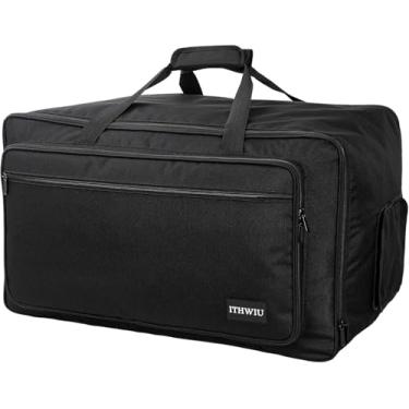 Imagem de ITHWIU Bolsa de transporte de alto-falante resistente com acolchoado espesso para armários compactos de alto-falantes de 20 cm; resistente para QSC K8, Yamaha DXR8 e mais (IT-TOTE8), preta