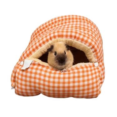 Imagem de Copfeu Cama para animais de estimação espaçosa extra acolchoada para porquinhos da índia, hamsters, chinchilas, gatinhos, filhotes e outros animais de estimação pequenos (laranja, pequeno)