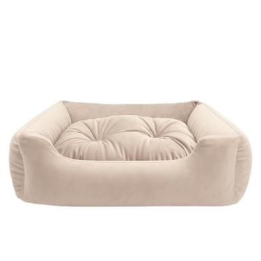 Imagem de Caminha Pet Colchão para Cachorro e Gato Pequeno Almofada Removível com Zíper, Ideal para Sala e Quarto, Donos de Pets Pequenos (Bege)