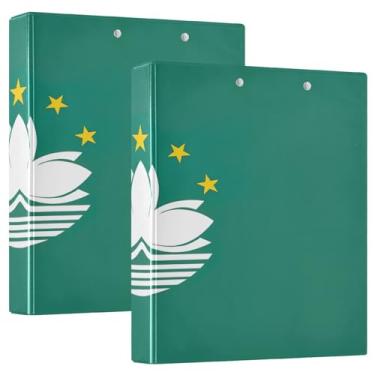 Imagem de Fichários de receitas com bandeira de Macau, 1 pacote de fichários de plástico