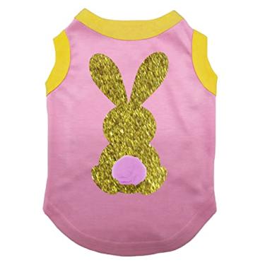 Imagem de Petitebella Camisa de cachorro de coelho dourado brilhante (rosa/amarelo, pequena)