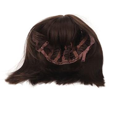 Imagem de Cryfokt Peruca Curta Lisa Marrom Bob Feminina, Design Especial Elegante para Visual Destacado para a Maioria das Mulheres, Cabelo Sintético de Alta Temperatura