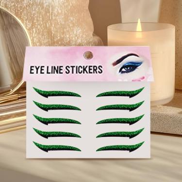 Imagem de Adesivos de delineador de olhos | Remendos de sombra para cílios | 10 peças de adesivos de maquiagem à prova d'água, faixa de sombra de longa duração para mulheres meninas esposas