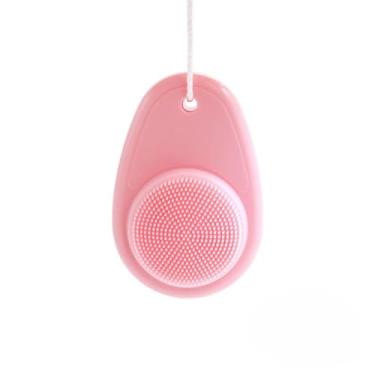 Imagem de Escova de limpeza facial de silicone dupla face com cerdas macias para esfoliação suave e lavagem facial diária confortável rosa