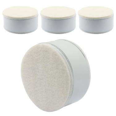Imagem de Piutouyar 4 peças de elevação autoadesivas para móveis, peças de elevação para cama redonda resistente, aço carbono, cadeira, sofá, mesa, elevador com almofada de feltro (branco, 30 mm de altura)
