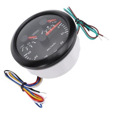 Imagem de Sonew Tacômetro 3 Em 1 de 85 Mm, Luz de Fundo de 7 Cores de Nível de Combustível, Medidor de Voltímetro Marinho, Feito Com Metal, para Caminhão de Barco (Moldura preta com mostrador preto CX8295B)