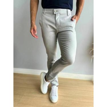 Imagem de Calça Alfaiataria Masculina Skinny Sarja Premium Elegante Moderna Conf