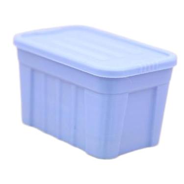 Imagem de Colaxi Caixa organizadora em escala 1:12 com tampa, ideal para organizar acessórios, criar micropaisagens, construir jardins de fadas e fazer projetos DIY, Azul