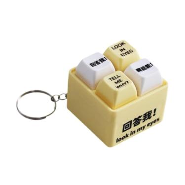 Imagem de oshhni Teclado antiestresse luminoso em miniatura, item decorativo para mesa, novidade que emite som, chaveiro, botão de descompressão, brinquedo para