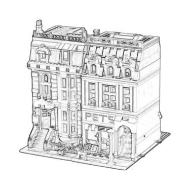 Imagem de Blocos De Montar Criativos: Modelo De Cidade Com Casa, Pet Shop, Prefe