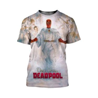 Imagem de Camiseta Masculina Oversized Marvel Deadpool Estampada Em 3D Moda Casu