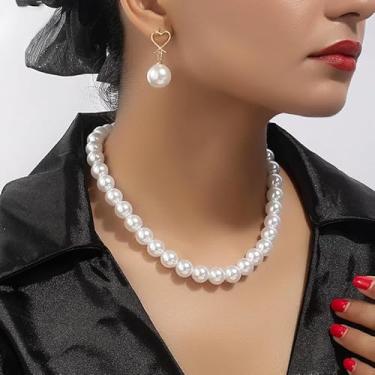 Imagem de Gargantilha de pérola delicada para mulheres, colar de pérolas para formatura, casamento, presente de aniversário para noivas, presentes de amizade, Medium, Latão, Sem Pedra Preciosa