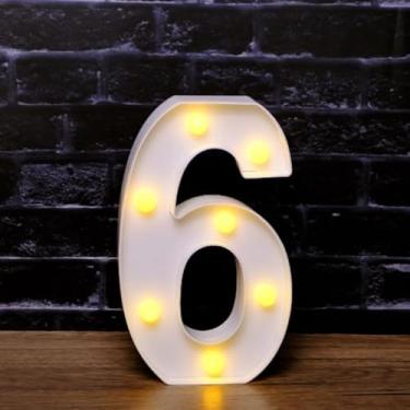 Imagem de Luzes de LED com número de letreiro - Letreiros de alfabeto personalizáveis para casa, casamento, decoração de festa de aniversário e decoração de parede