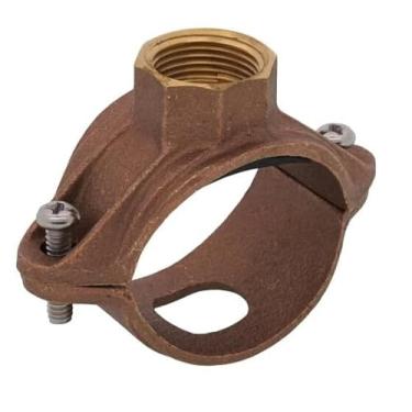 Imagem de Camiseta de sela de latão modelo 451703, 3,5 cm x 1,27 cm, roscas NPT – para tubos de polietileno (sistemas PE)