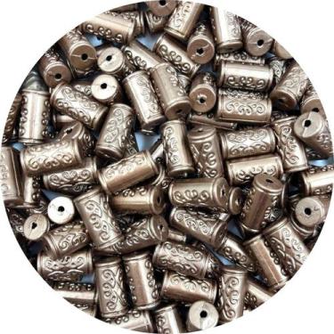 Imagem de Miçanga Cilindro 17x9mm 10pçs Cobre Passante Artesanato Biju - Macall
