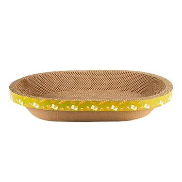 Imagem de Stgfyxgs Arranhador de Papelão para Gatos, Papelão Ondulado, Tapete para Arranhar, Papelão Reciclado, Espreguiçadeira, Cama, Tigela para Arranhar para Gatinhos, 52,5cm x 37cm x 9cm