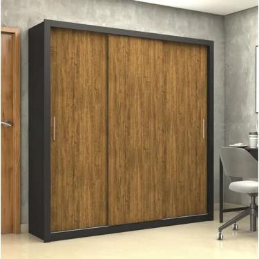 Imagem de Guarda Roupa Clarice 3 Pts Preto/Cinamomo - Carioca Móveis