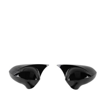 Imagem de Kit de carroceria de capa de espelho retrovisor de carro compatível com IBIZA 2009-2012 Capa de espelho retrovisor guarnição acessórios de carro (preto brilhante)