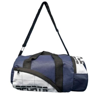 Imagem de Bolsa Porta Chuteira Tênis Academia Treino Futebol Esporte (Azul e Branco)