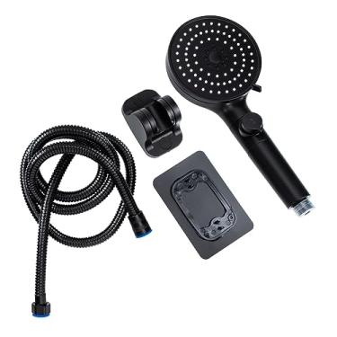 Imagem de AkosOL 3 conjuntos de chuveiro de mão preto ternos chuveiro de alta pressão roupa preta chuveiro de mão chuveiro filtrado chuveiro pressurizado chuveiro pressurizado