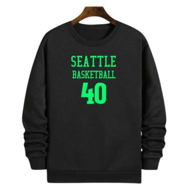 Imagem de Blusa Moletom Gola Basquete Seattle Basketball número 40 - Loja Click 