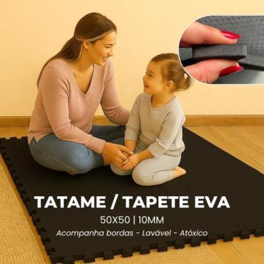Imagem de Placa EVA 50x50 10mm Tapete Tatame Manta Borracha Piso Emborrachado Ac