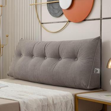 Imagem de BAHULA Almofada triangular para cabeceira, almofada de cama de cunha, almofada de leitura para encosto, suporte de posicionamento do encosto, cinza, 180 x 50 x 20 cm