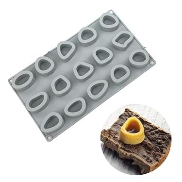 Imagem de Molde de silicone em forma de pedra redonda gesso concreto sobremesa mousse molde de forma de cozimento faça você mesmo moldes de sabão para bolo