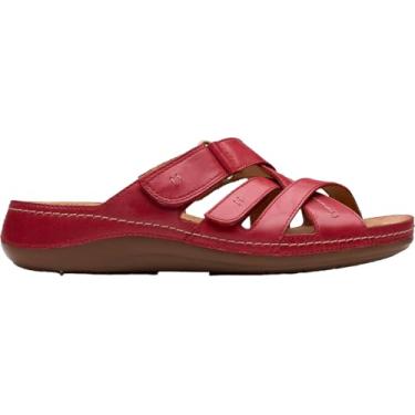 Imagem de Clarks Cecily Slide feminino, Couro vermelho, 34
