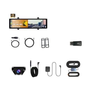 Imagem de Câmera Veicular 4K Dash Cam DVR Com WiFi 5G, BT, FM, AUX, GPS Opcional