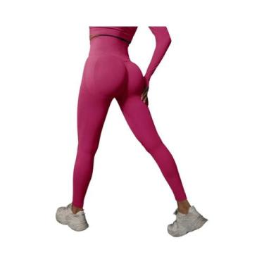Imagem de Leggings De Yoga Femininas De Cintura Alta, Levanta Bumbum, Sem Costur
