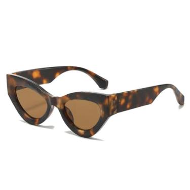 Imagem de HCHES Óculos de Sol Femininos Retro Degradê Luxo Contraste Combinam com Tudo Estilo Punk Masculino UV400 (marrom tartaruga)