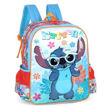 Imagem de Mochila Costas Lilo Stitch Menina Juvenil Escolar Azul