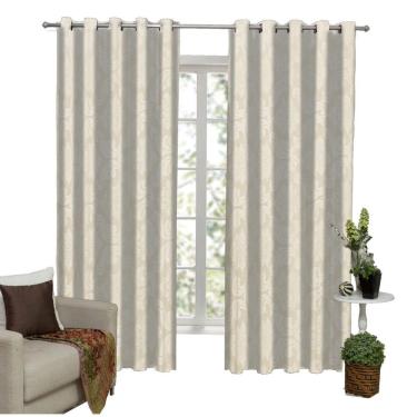Imagem de Cortina Tecido Jacquard Semi Blackout 3M X 2,60M - Palha