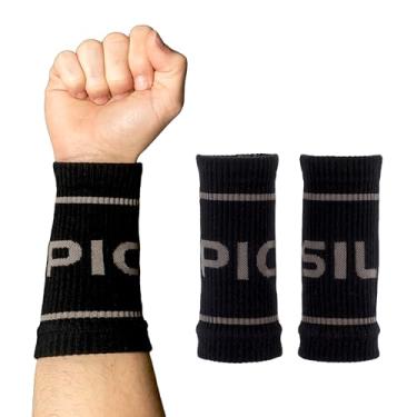 Imagem de PICSIL - Pulseiras esportivas de algodão | Absorventes e respiráveis | Ideal para academia, cross training, corrida e tênis | Use com alças | Design unissex | sem lua