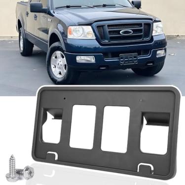 Imagem de Moldura de placa de licença frontal compatível com 2004 2005 Ford F150 para-choque dianteiro suporte suporte de placa de carro substituição # 4L3Z17A385AAA FO1068121