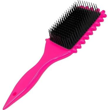 Imagem de Escova Modeladora Para Cabelos Ondulados E Cacheados Cerdas Flexíveis Estrutura Ventilada E Formato Anatômico (Verde)