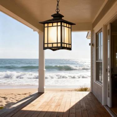 Imagem de Luminária pendente vintage para exterior, luminária pendente em acrílico fosco, luminária de teto externa à prova d'água, adequada para pátios, varandas, jardins, quintais, decoração de faze