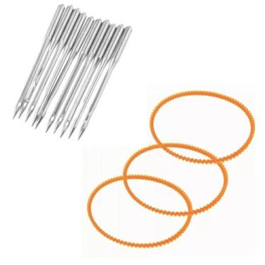 Imagem de Agulha 10u DCX1-11/75 com Kit 3 correias para overloque - FOX