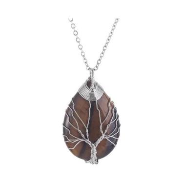 Imagem de Colar De Yoga Feminino Artesanal Árvore Da Vida Com 7 Chakras E Pedras