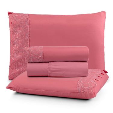 Imagem de Jogo Cama king Cherry Bordado Inglês 4pç 100% Poliéster - Pesseg