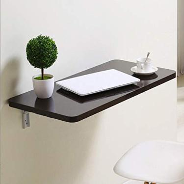 Imagem de Mesa dobrável flutuante montada na parede, mesa de jantar de folhas caídas pequena mesa de aglomerado para escritório, casa, cozinha, 40 cm-120 cm, disponível em preto/branco/nogueira/marrom... (preto