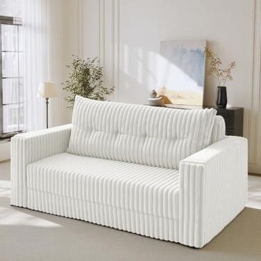 Imagem de HABUTWAY Sofá-cama dobrável, cadeira conversível 2 em 1 com travesseiro, cadeira dobrável portátil com apoio de braço, sofá confortável, sofá preguiçoso para sala de estar, quarto, dormitório