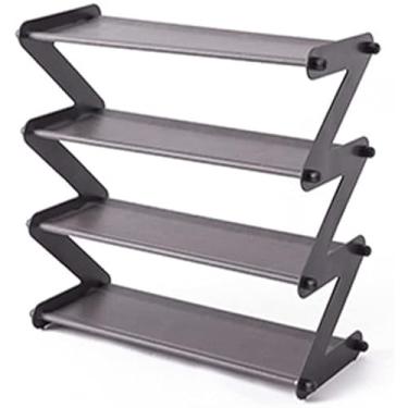 Imagem de Prateleira de sapato organizador de sapateira armário organizador de sapatos organização doméstica sapateira forma Z espaço economizar sapato prateleira chinelo armário de sapatos armazenamento